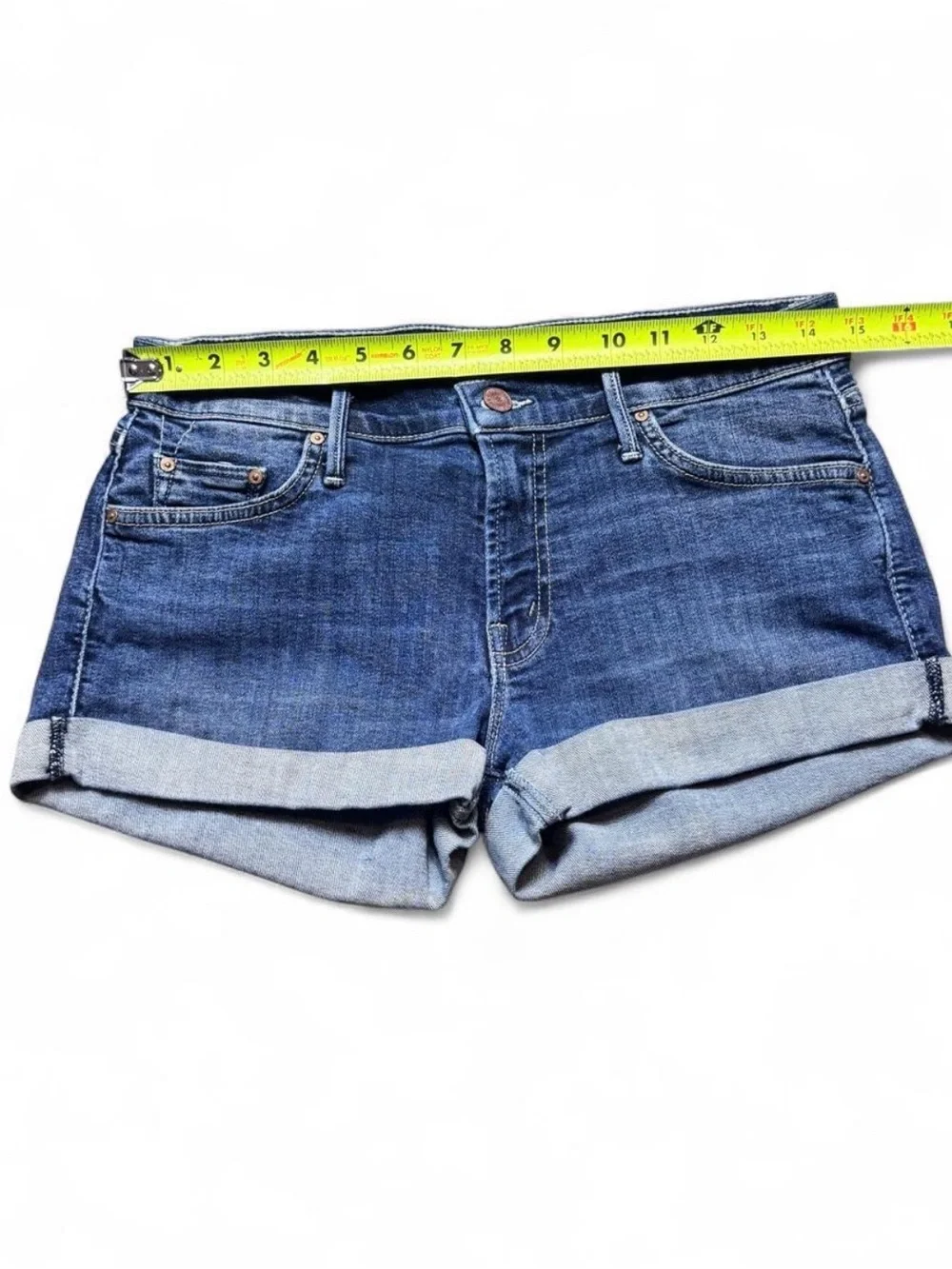 Mother Jean shorts cuffed denim